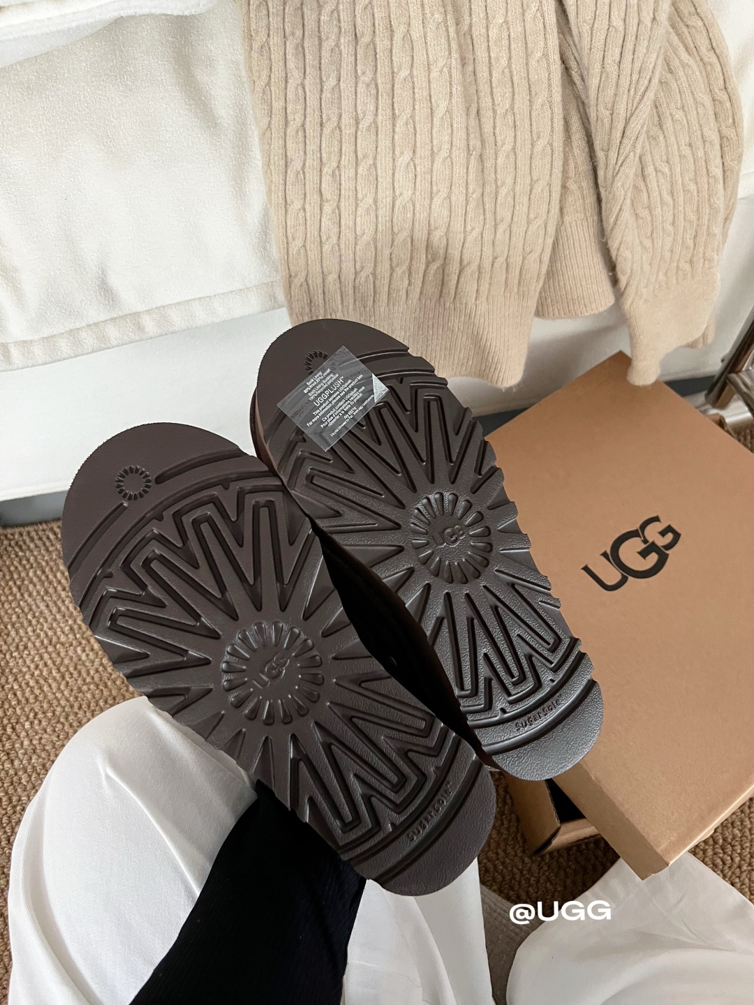 🔥新品UGG | 织带两穿民族风拖鞋✔️羊毛保暖舒适柔软冬季百搭款、3cm鞋底多色可选✓35-40码谁能