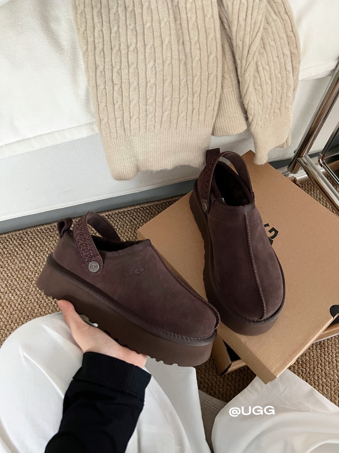🔥新品UGG | 织带两穿民族风拖鞋✔️羊毛保暖舒适柔软冬季百搭款、3cm鞋底多色可选✓35-40码谁能
