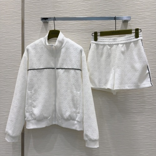 Gucci Women's White GG Embossed Jacket and Shorts Set - Spring/Summer