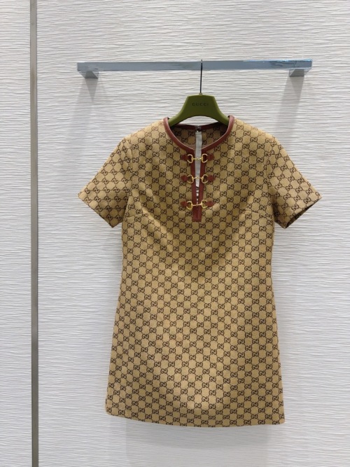 Gucci Women's Vintage Monogram Print Mini Dress - Short Sleeve 1 Gucci Women's Vintage Monogram Print Mini Dress - Short Sleeve