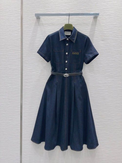 Gucci 2025SS Denim Dress - Chic, High-Fashion, and Utterly Cool