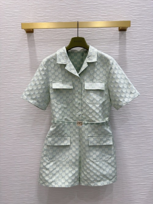 Gucci 2025SS Monogram Print Romper - Vintage Style, Flattering Fit 1 Gucci 2025SS Monogram Print Romper - Vintage Style, Flattering Fit