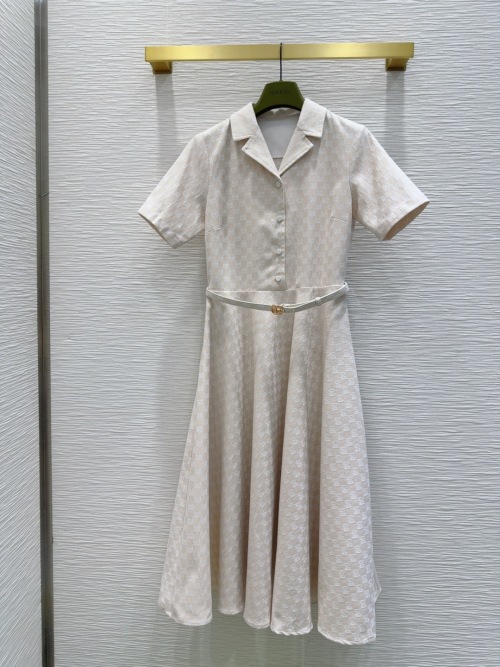 Elegant Women's Midi Sun Dress with Belt - Perfect for Spring and Summer 1 Elegant Women's Midi Sun Dress with Belt - Perfect for Spring and Summer
