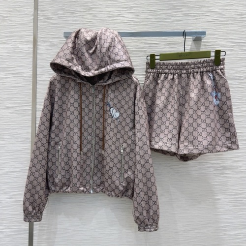 Gucci Monogram Print Hoodie and Shorts Set - Stylish and Luxurious