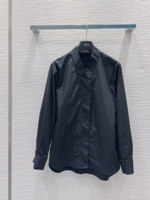 Dior 2025SS Classic V-Neck Shirt - Elegant & Versatile, Size S-L