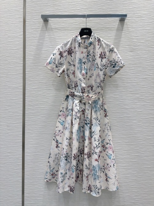 Dior Floral Print Midi Dress - Elegant Spring/Summer Fashion,S M L Sizes 1 Dior Floral Print Midi Dress - Elegant Spring/Summer Fashion,S M L Sizes