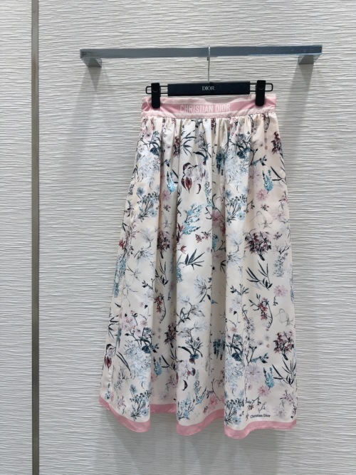 Dior Floral Print Midi Skirt - Elegant Women's Fashion