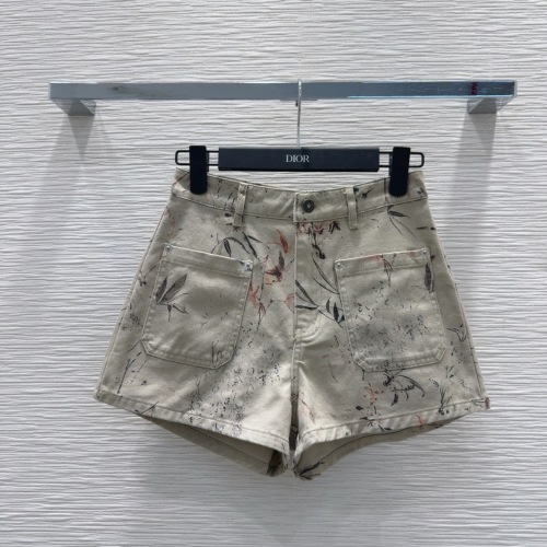 Dior Floral Print High-Waisted Denim Shorts, Casual Chic Summer Style 1 Dior Floral Print High-Waisted Denim Shorts, Casual Chic Summer Style