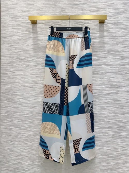 Fendi Women's 2025SS Geometric Print Wide Leg Lounge Pants 1 Fendi Women's 2025SS Geometric Print Wide Leg Lounge Pants