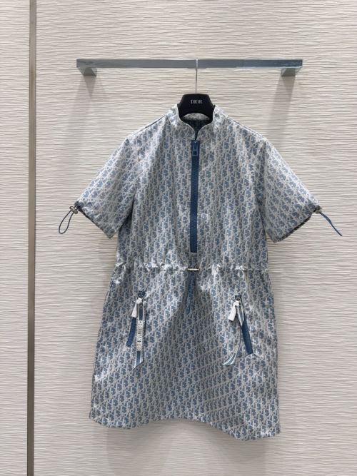Dior Monogram Jacquard Short Sleeve Dress - Elegant & Versatile