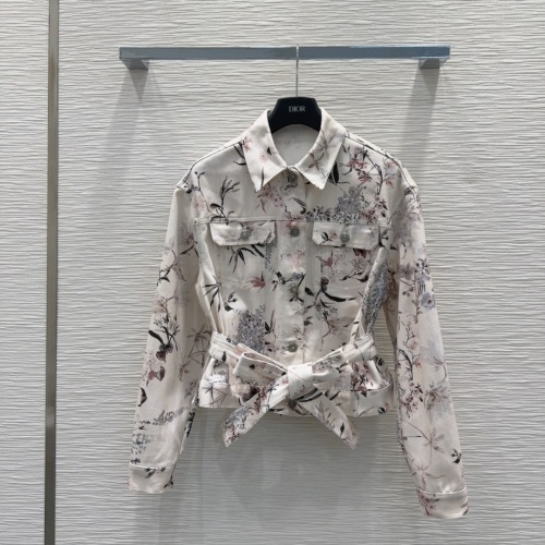Dior Floral Print Belted Jacket - Elegant & High-Fashion Design 1 Dior Floral Print Belted Jacket - Elegant & High-Fashion Design