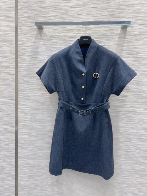 Dior Belted Denim Mini Dress - Elegant, Refined, and Feminine Style 1 Dior Belted Denim Mini Dress - Elegant, Refined, and Feminine Style