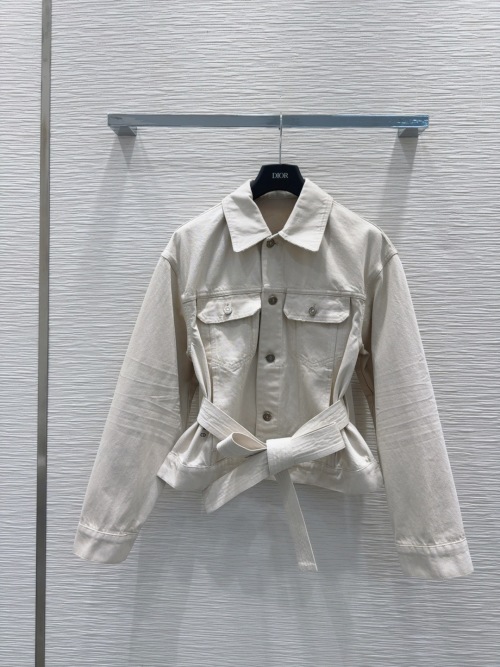 Dior 2025SS Women's Beige Belted Denim Jacket - Classic & High-End Fashion 1 Dior 2025SS Women's Beige Belted Denim Jacket - Classic & High-End Fashion