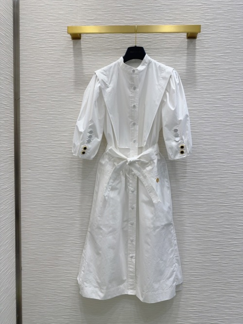 Dior 2025SS White Midi Shirt Dress, Elegant and Sophisticated 1 Dior 2025SS White Midi Shirt Dress, Elegant and Sophisticated
