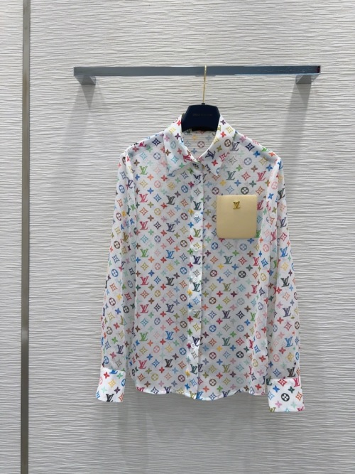 Louis Vuitton Monogram Print Shirt - Sheer, Button-Down, Casual & Chic 1 Louis Vuitton Monogram Print Shirt - Sheer, Button-Down, Casual & Chic
