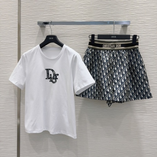 Dior Inspired Women's T-Shirt and Shorts Set - Elegant Summer Outfit 1 Dior Inspired Women's T-Shirt and Shorts Set - Elegant Summer Outfit