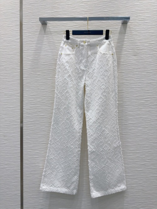 Louis Vuitton Monogram Jacquard Wide Leg Jeans - High-End Designer Denim 1 Louis Vuitton Monogram Jacquard Wide Leg Jeans - High-End Designer Denim