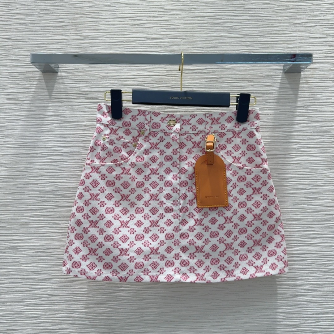 Louis Vuitton Jacquard Mini Skirt - Pink, Size S