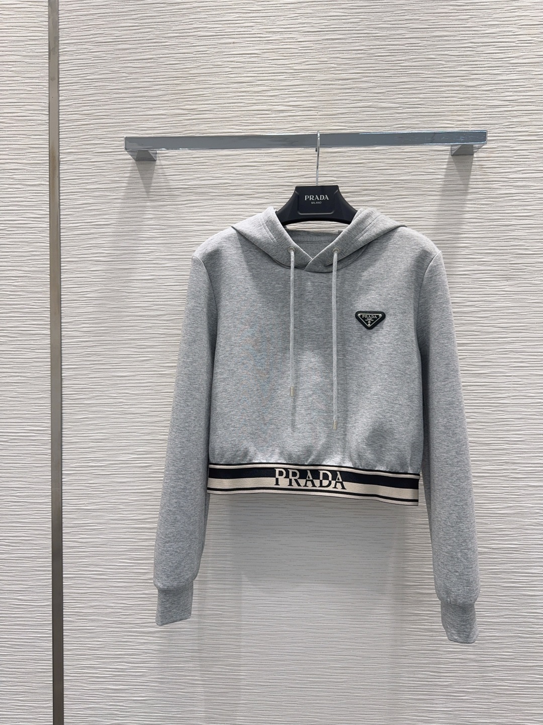 Prada Women's Grey Cropped Hoodie - Stylish and Comfortable 2025 Collection 2 cmp i1755767799686 3800 0 1