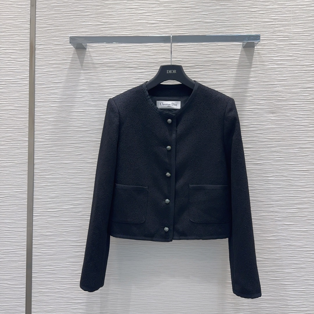 Veste Cropped Dior Noir en Tweed, Collection Automne-Hiver 2025