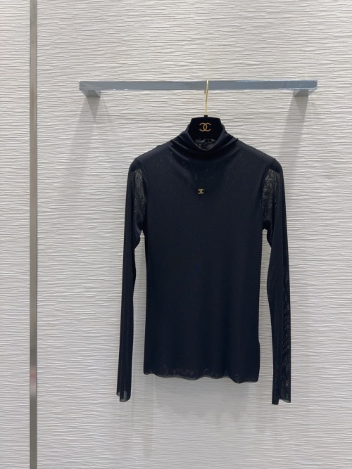 Chanel 2025FW Mesh Long Sleeve Turtleneck Top - Elegant & Comfortable 7 Chanel 2025FW Mesh Long Sleeve Turtleneck Top - Elegant & Comfortable
