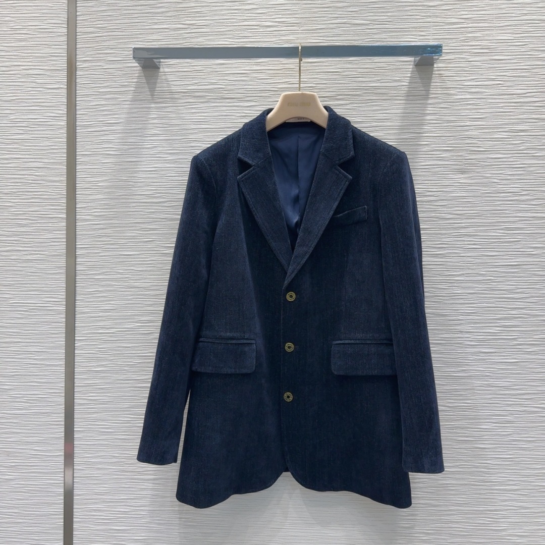 Miu Miu Women's 2025FW Navy Corduroy Skirt Suit Set 3 cmp i1757076835102 7184 0 0