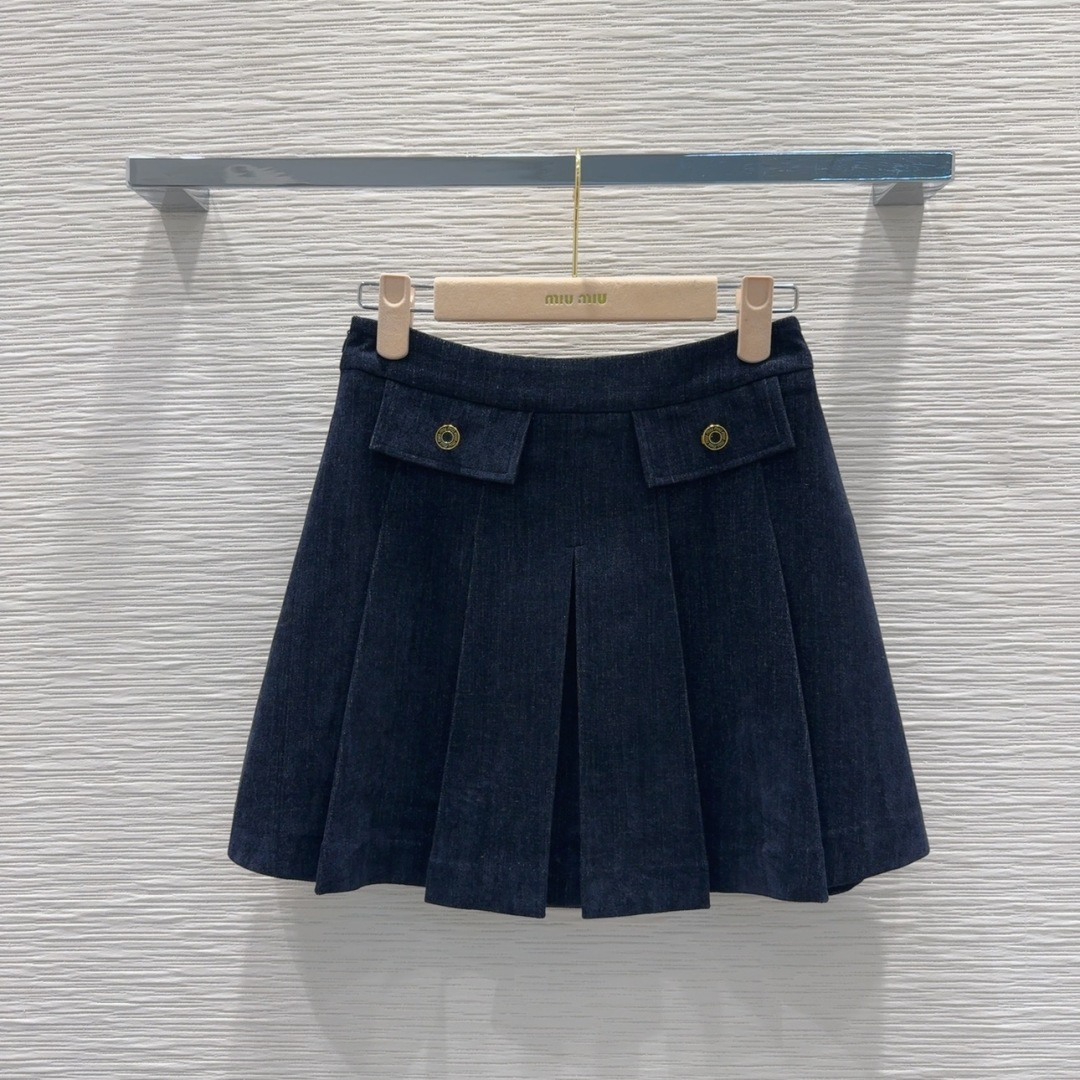 Miu Miu 2025FW Navy Corduroy Blazer & Skirt Set - High-End Women's Suit 2 cmp i1757076876818 3693 0 0