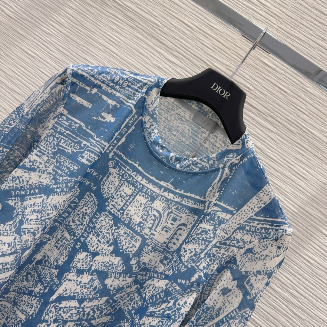 🛍️ Christian Dio* 👑2025FW新款网纱打底衫 渗透印花 高级大气 柔软弹力很舒服 满