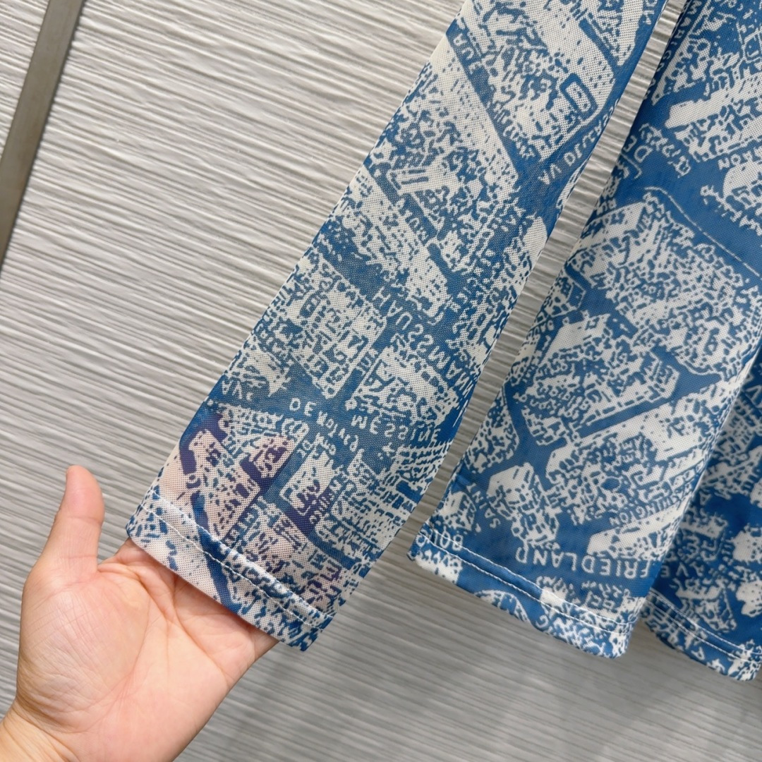 🛍️ Christian Dio* 👑2025FW新款网纱打底衫 渗透印花 高级大气 柔软弹力很舒服 满