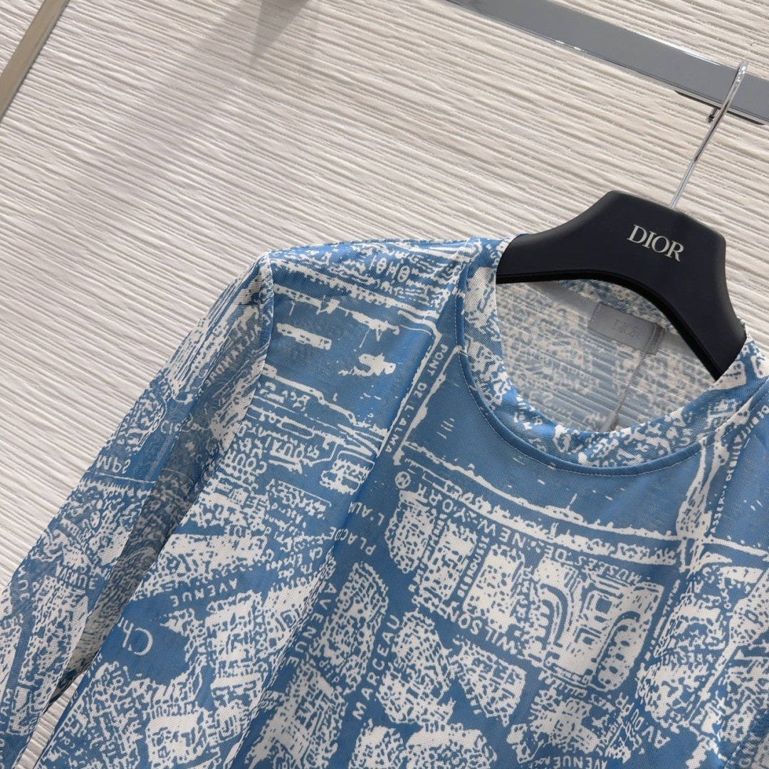 🛍️ Christian Dio* 👑2025FW新款网纱打底衫 渗透印花 高级大气 柔软弹力很舒服 满