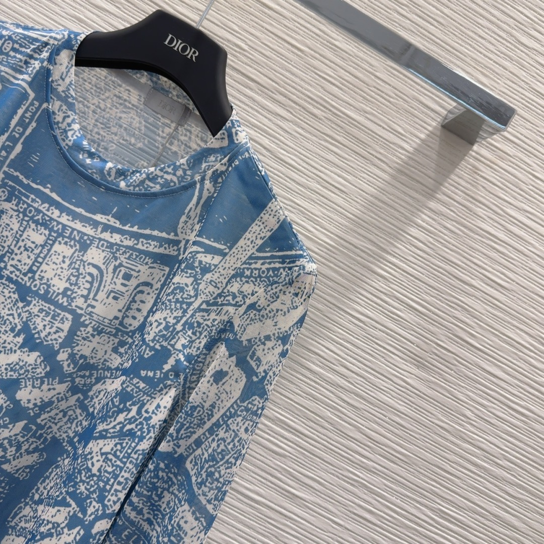 🛍️ Christian Dio* 👑2025FW新款网纱打底衫 渗透印花 高级大气 柔软弹力很舒服 满