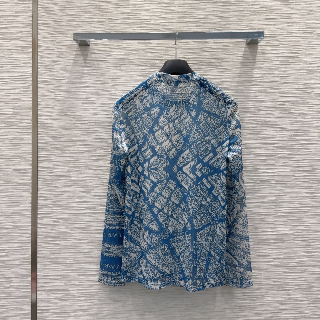 🛍️ Christian Dio* 👑2025FW新款网纱打底衫 渗透印花 高级大气 柔软弹力很舒服 满