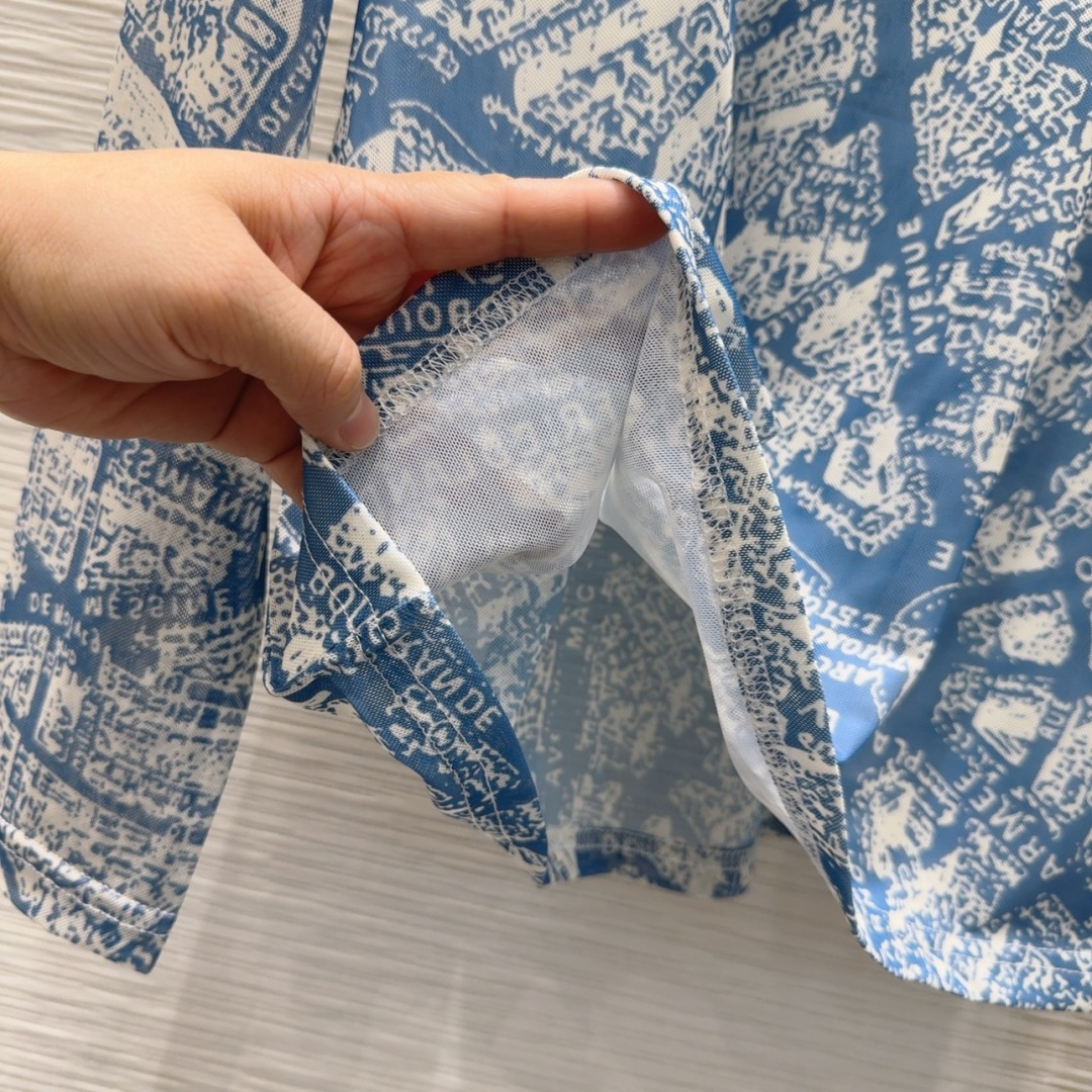 🛍️ Christian Dio* 👑2025FW新款网纱打底衫 渗透印花 高级大气 柔软弹力很舒服 满