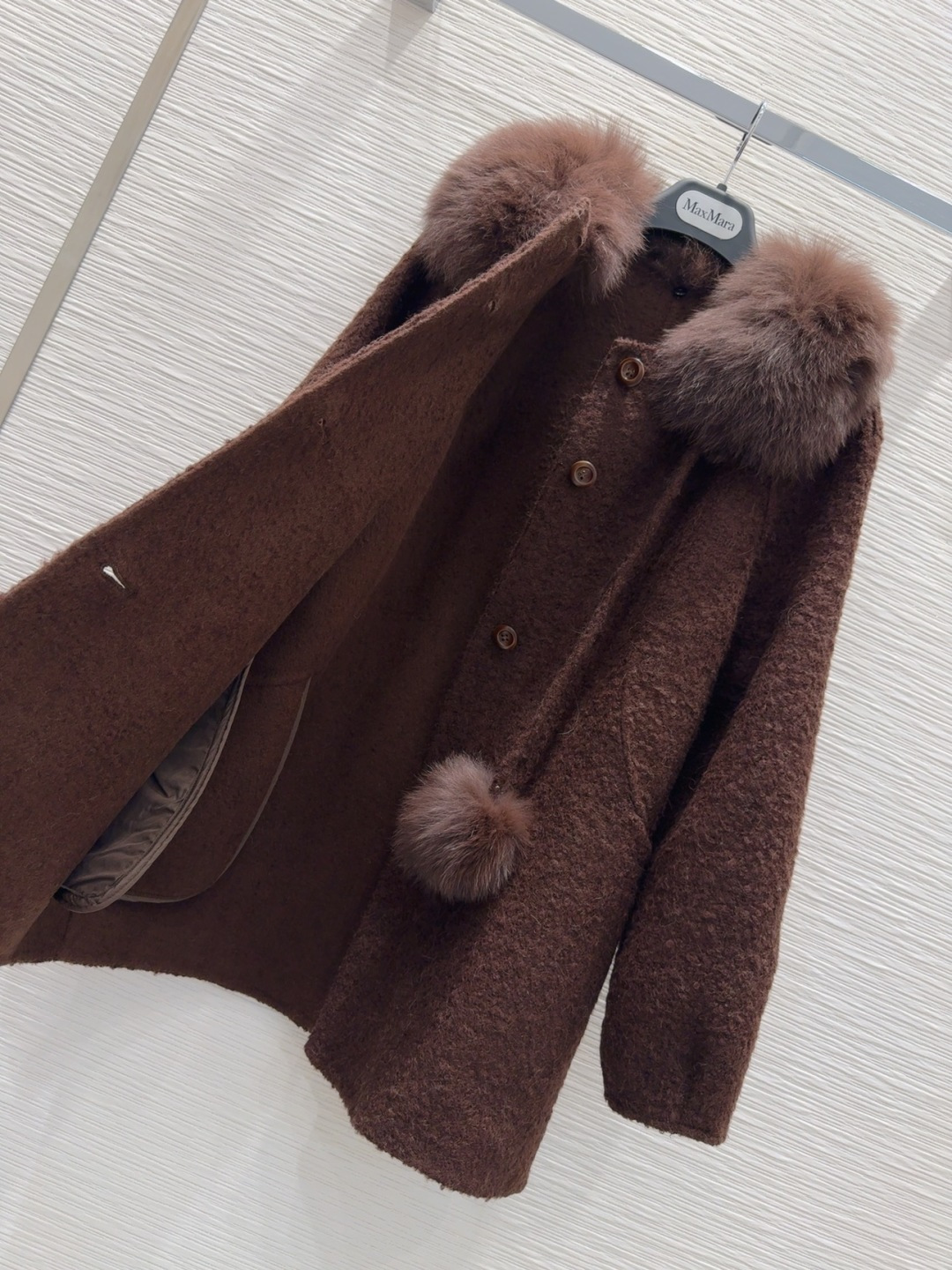 🛍️🛍️原单品质❤️渠道狠货❤️Max Mar*a👑双面羊毛大衣 高衣品的宝宝 100%羊毛+可拆卸狐狸