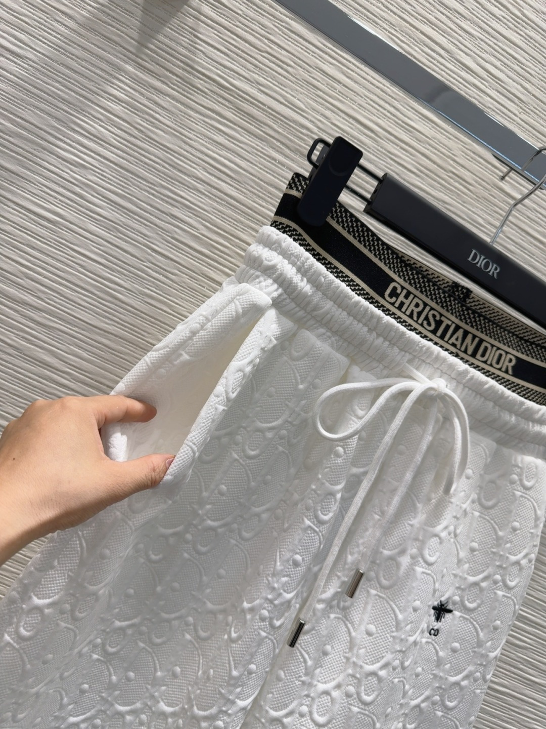 🛍️ Christian Dio* 👑2025FW新款 logo橡筋双腰设计休闲长裤 经典压花logo工