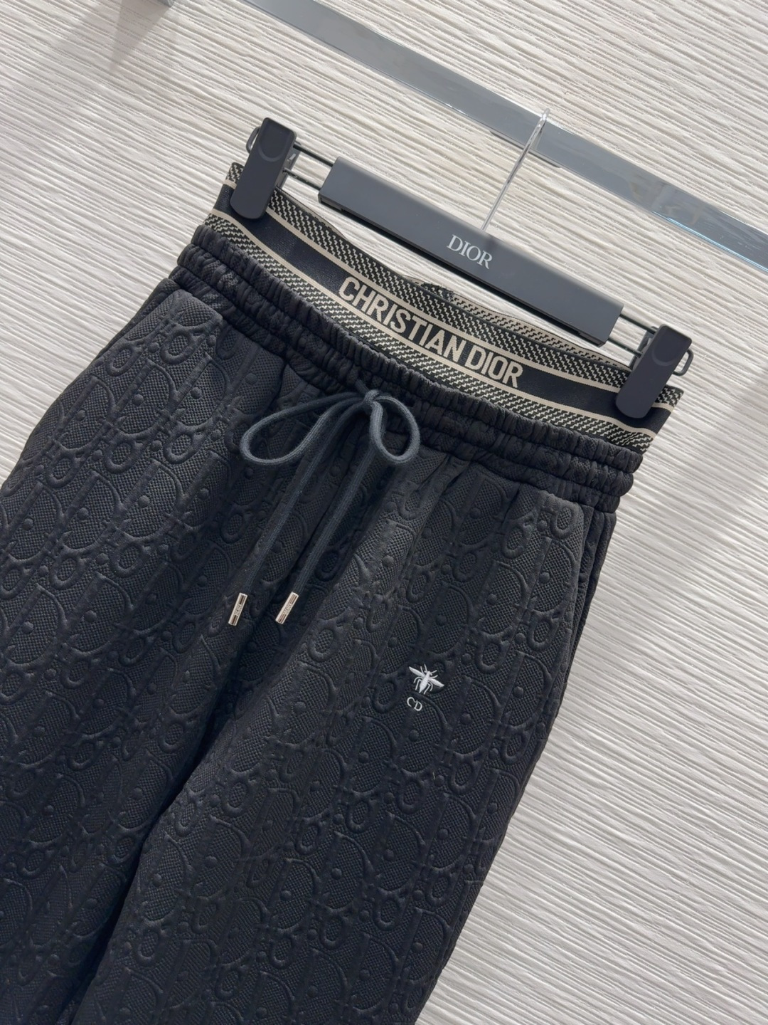 🛍️ Christian Dio* 👑2025FW新款 logo橡筋双腰设计休闲长裤 经典压花logo工