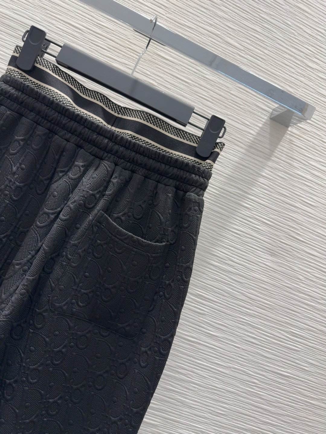 🛍️ Christian Dio* 👑2025FW新款 logo橡筋双腰设计休闲长裤 经典压花logo工