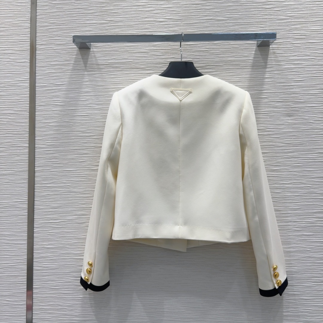Prada 2025FW French Jacket, Classic Fitted Waist Design, Elegant Short Style 10 cmp i1757908196201 7780 0 8