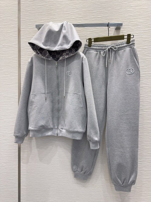 Gucci 2025FW Women's Gray Reversible Jacket and Jogger Set 1 Gucci 2025FW Women's Gray Reversible Jacket and Jogger Set