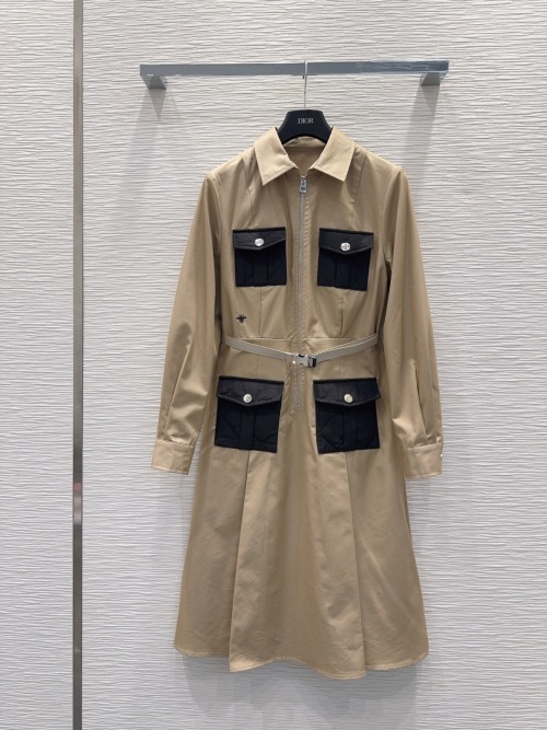 Diorio 2025FW Women's Stylish Shirt Dress with Patch Pockets 4 Diorio 2025FW Women's Stylish Shirt Dress with Patch Pockets