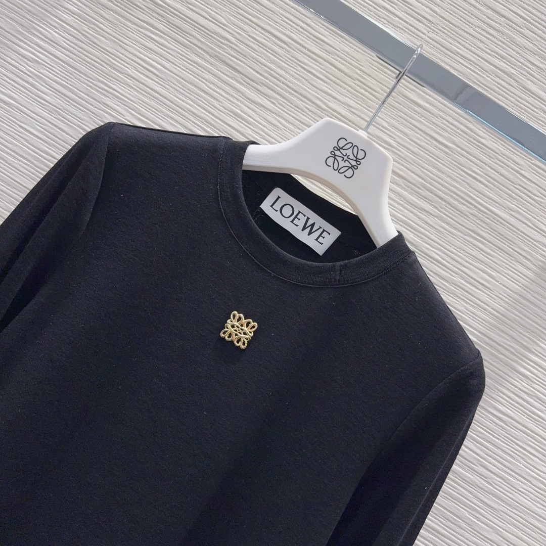 🛍️Loe w*e👑2025FW新款T恤 密度很高手感超好 真的费劲心血的一款！！细节完美常规版型！上身