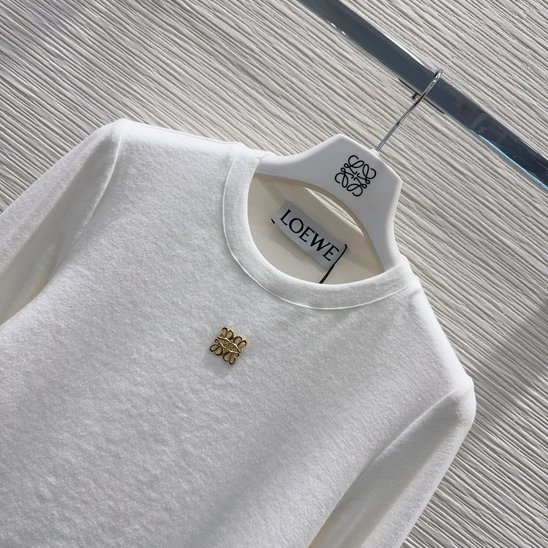 🛍️Loe w*e👑2025FW新款T恤 密度很高手感超好 真的费劲心血的一款！！细节完美常规版型！上身