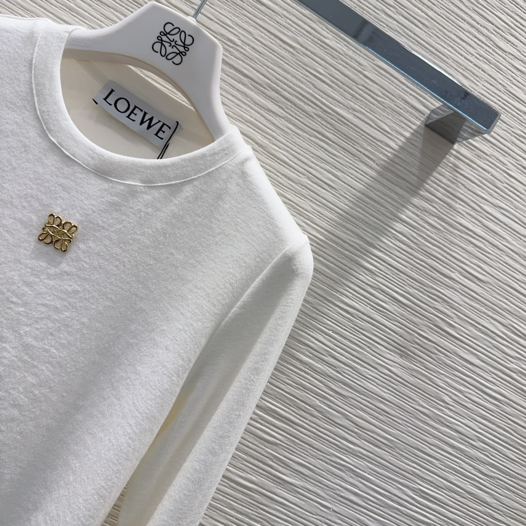 🛍️Loe w*e👑2025FW新款T恤 密度很高手感超好 真的费劲心血的一款！！细节完美常规版型！上身