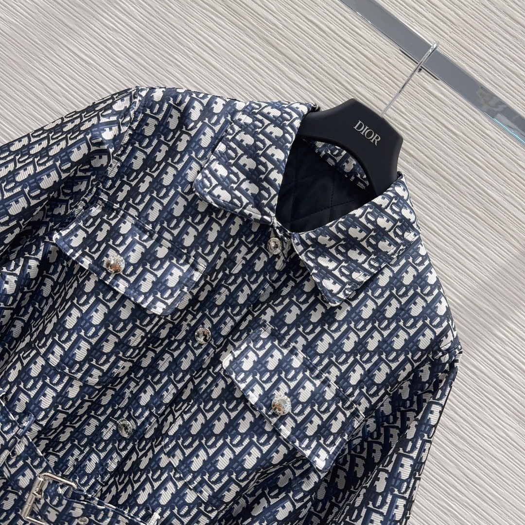 🛍️ Christian Dio* 👑2025FW新款夹棉翻领外套 提花面料 经典又有型 各种都能完美驾