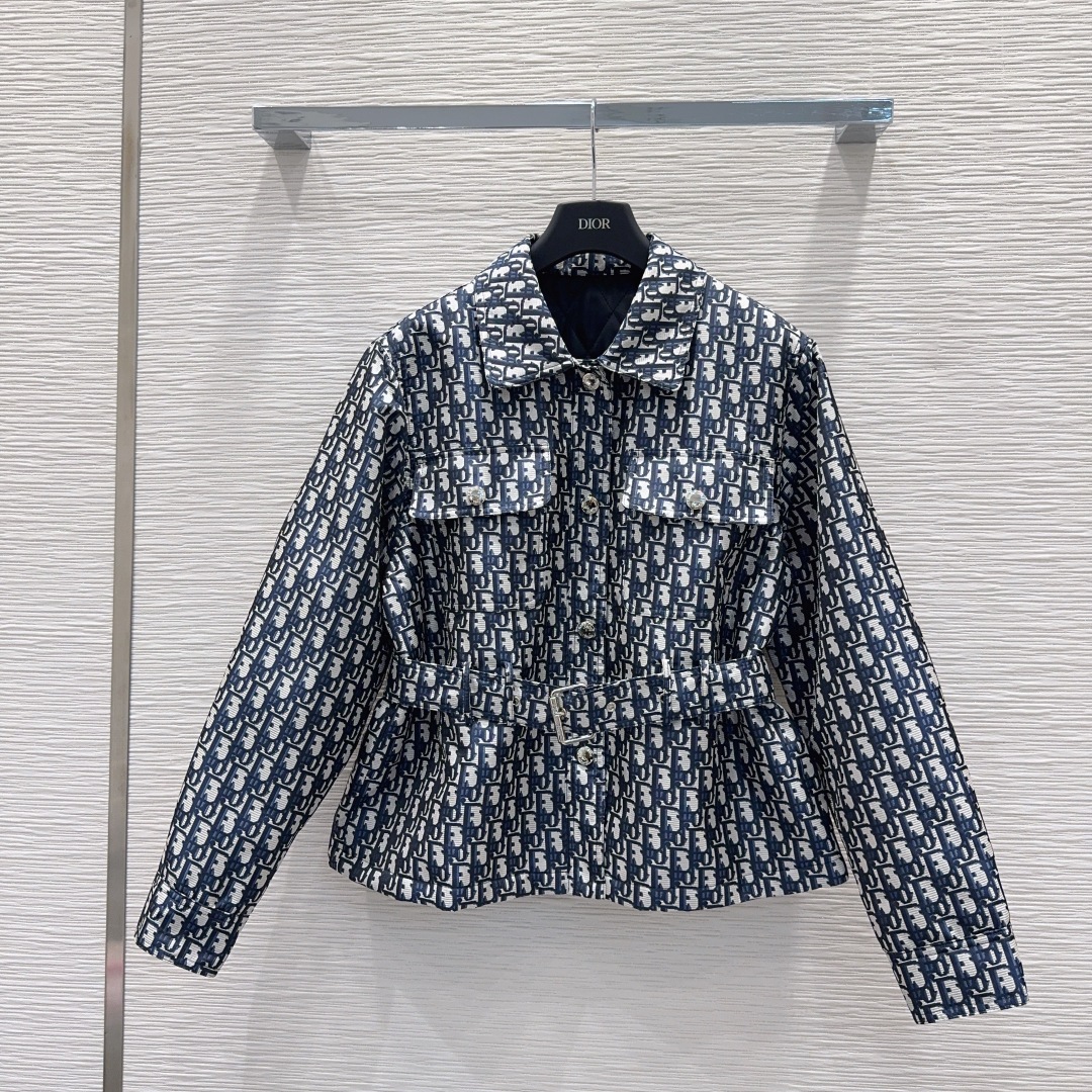 🛍️ Christian Dio* 👑2025FW新款夹棉翻领外套 提花面料 经典又有型 各种都能完美驾