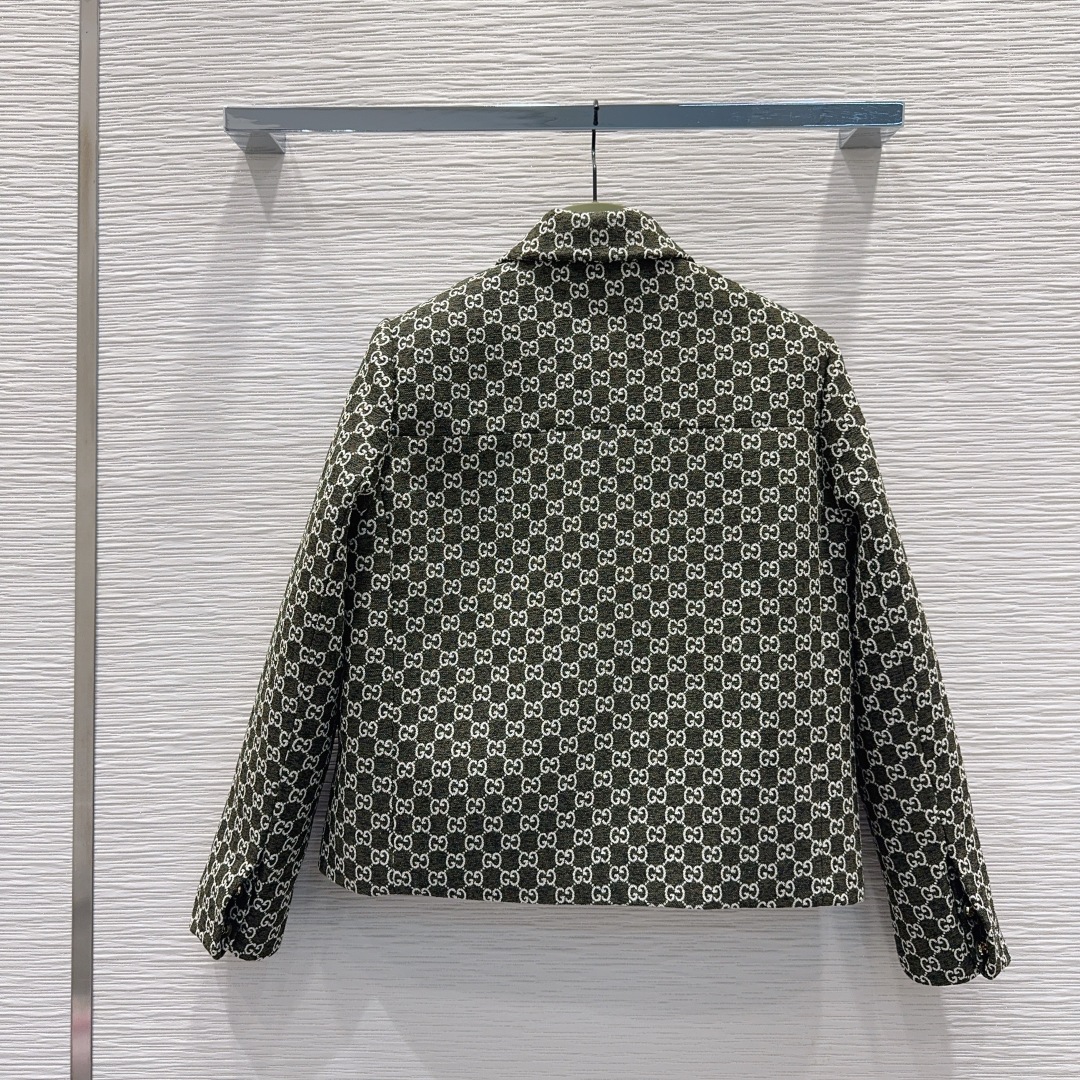 🛍️Gucc*👑2025FW新款外套 一眼就爱上 非常高级的进口高密度质地 双G毛尼提花面料 仔细看细节