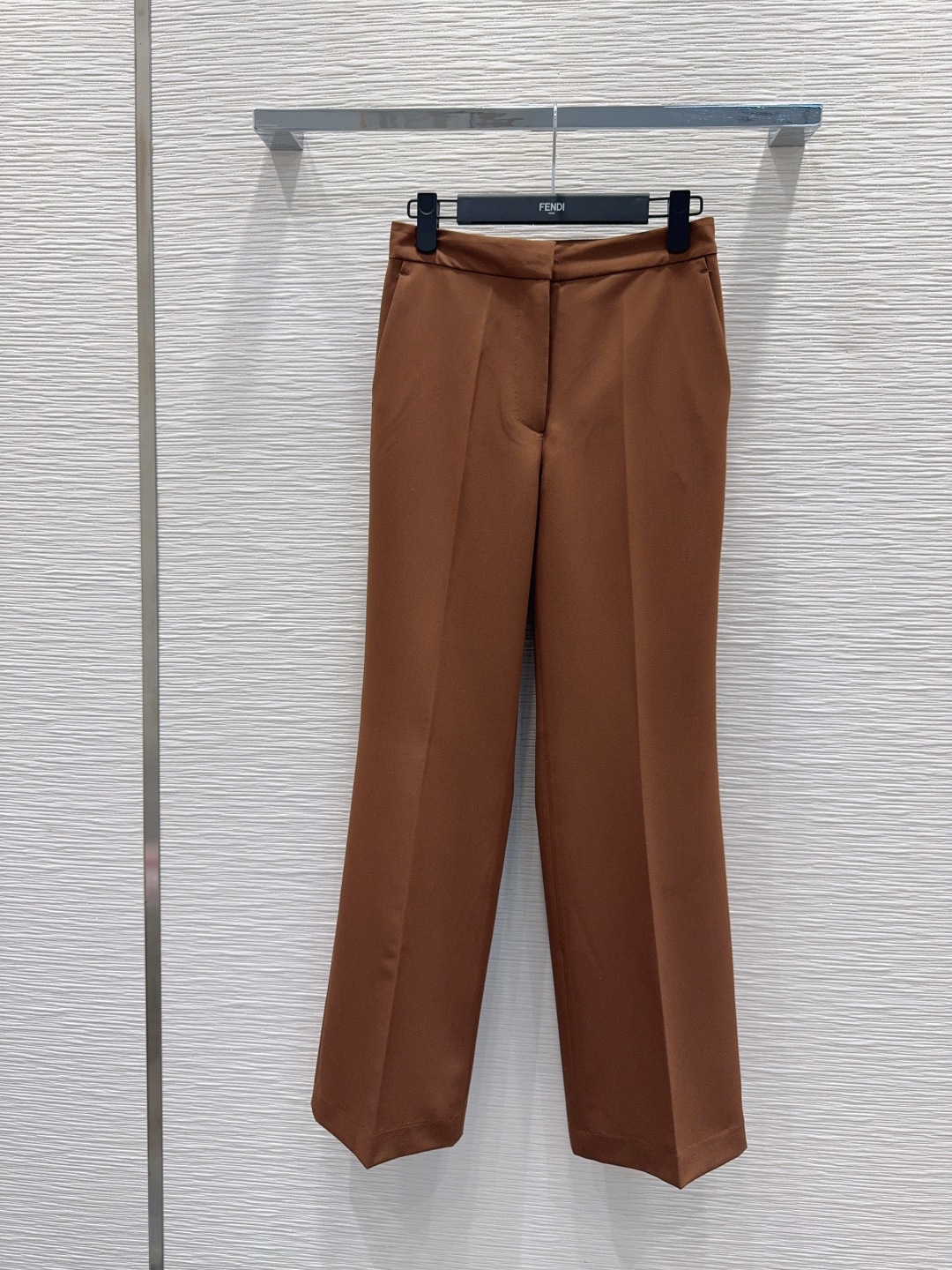 Fendi Women's 2025FW Suit: Elegant Brown High-Waisted Wide-Leg Pants