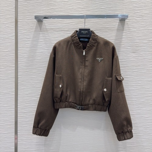 Prada 2025FW Stylish Cropped Jacket with Triangle Logo - Casual Chic 3 Prada 2025FW Stylish Cropped Jacket with Triangle Logo - Casual Chic