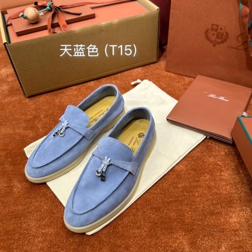 Loro Piana Summer Charms Walk Sky Blue Suede Moccasins Loafers Shoes for Women 1 Loro Piana Summer Charms Walk Sky Blue Suede Moccasins Loafers Shoes for Women