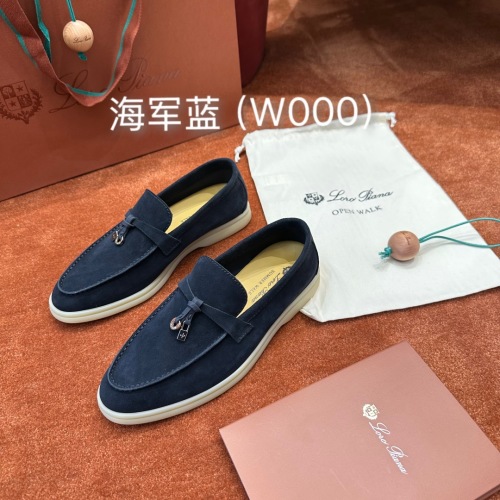 Loro Piana Summer Charms Walk Women's Moccasin Shoes - Navy Blue 1 Loro Piana Summer Charms Walk Women's Moccasin Shoes - Navy Blue